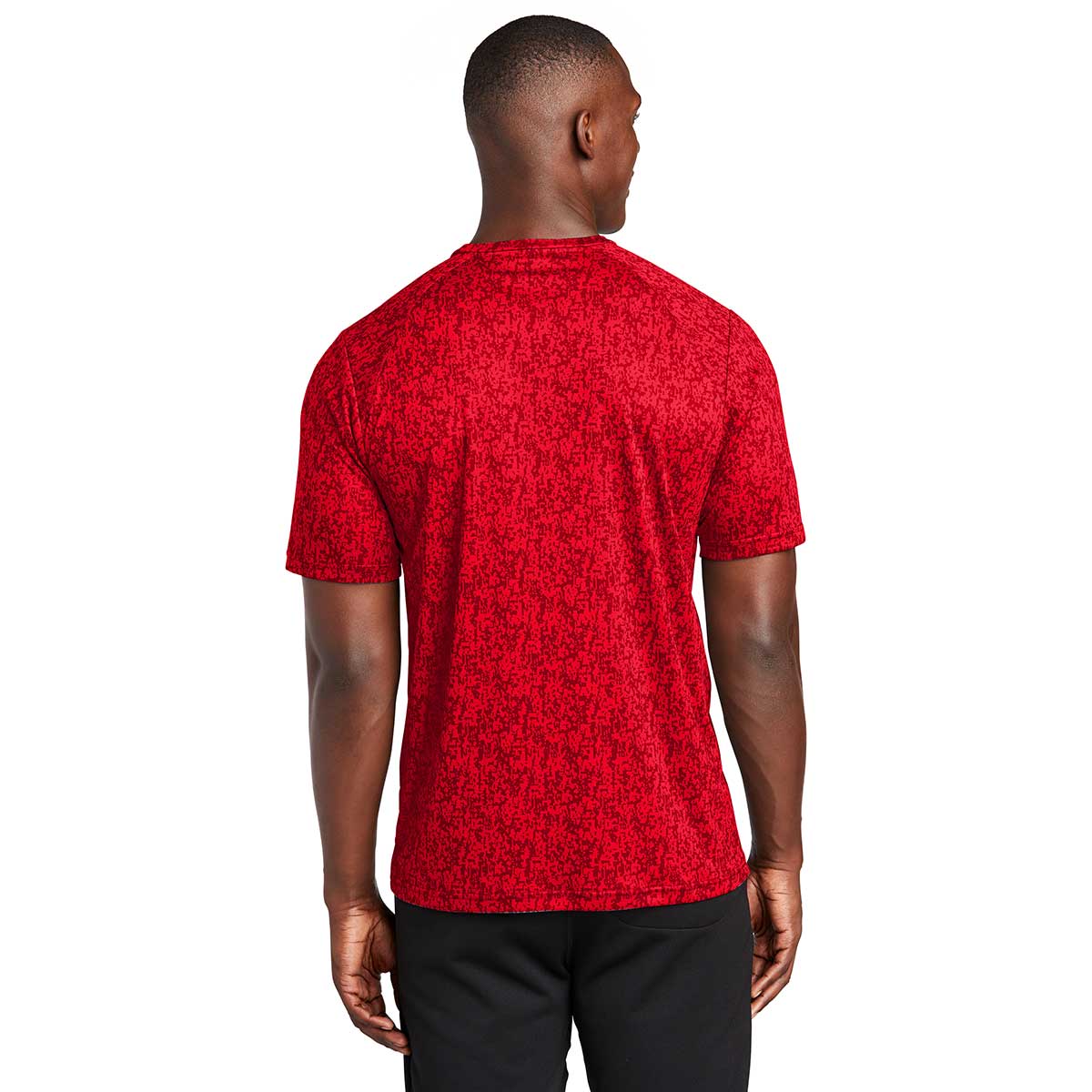 Sport-Tek Men's Stunning True Red PosiCharge Digi Camo Short Sleeve Tee - A Fashion Statement!