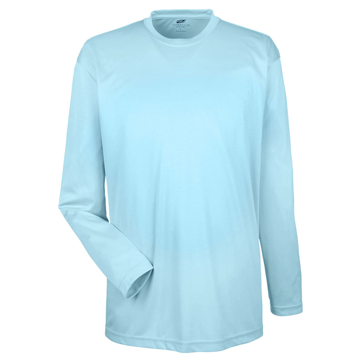 UltraClub Men's Ice Blue Cool & Dry Long-Sleeve Performance T-Shirt - The Ultimate Sports Essential