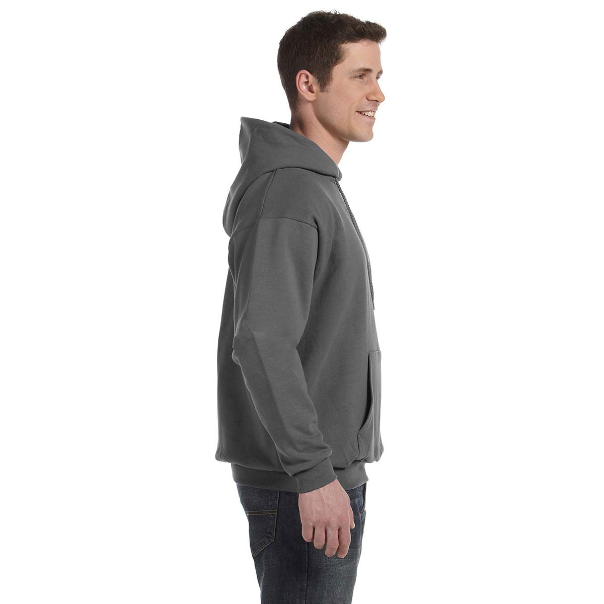 Hanes Men's Stylish Smoke Grey 7.8 oz. EcoSmart 50/50 Pullover Hoodie