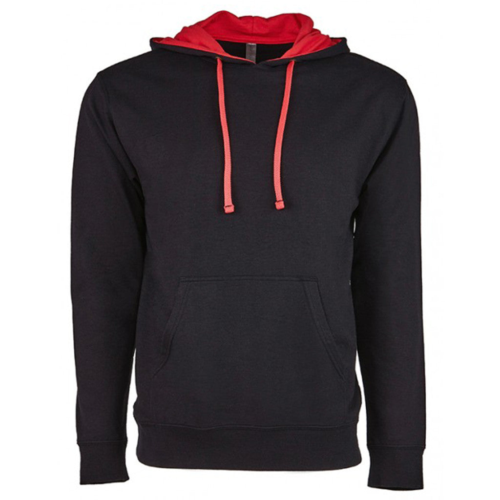 Next Level Unisex Black/Red French Terry Stylish Warm Pullover Hoodie