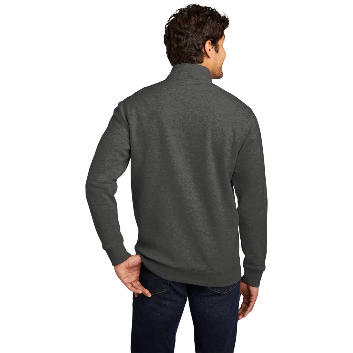District Men's Charcoal Heathered V.I.T. Fleece Quarter-Zip: A Stylish Essential