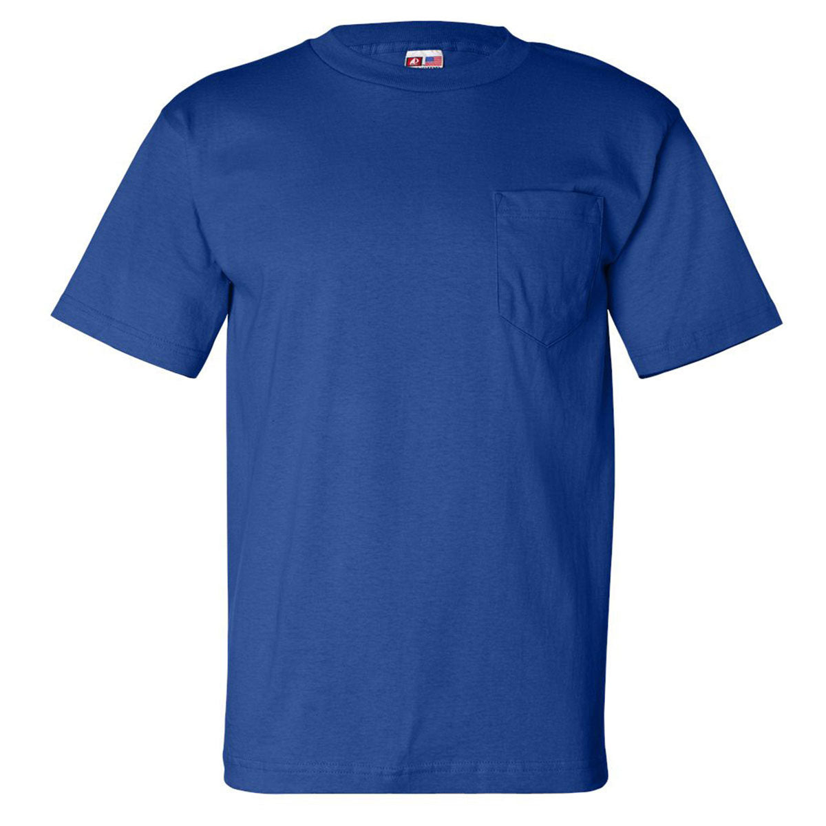 Bayside Men's Royal Blue USA-Made Short Sleeve Pocket T-Shirt: Ideal for Company Branding