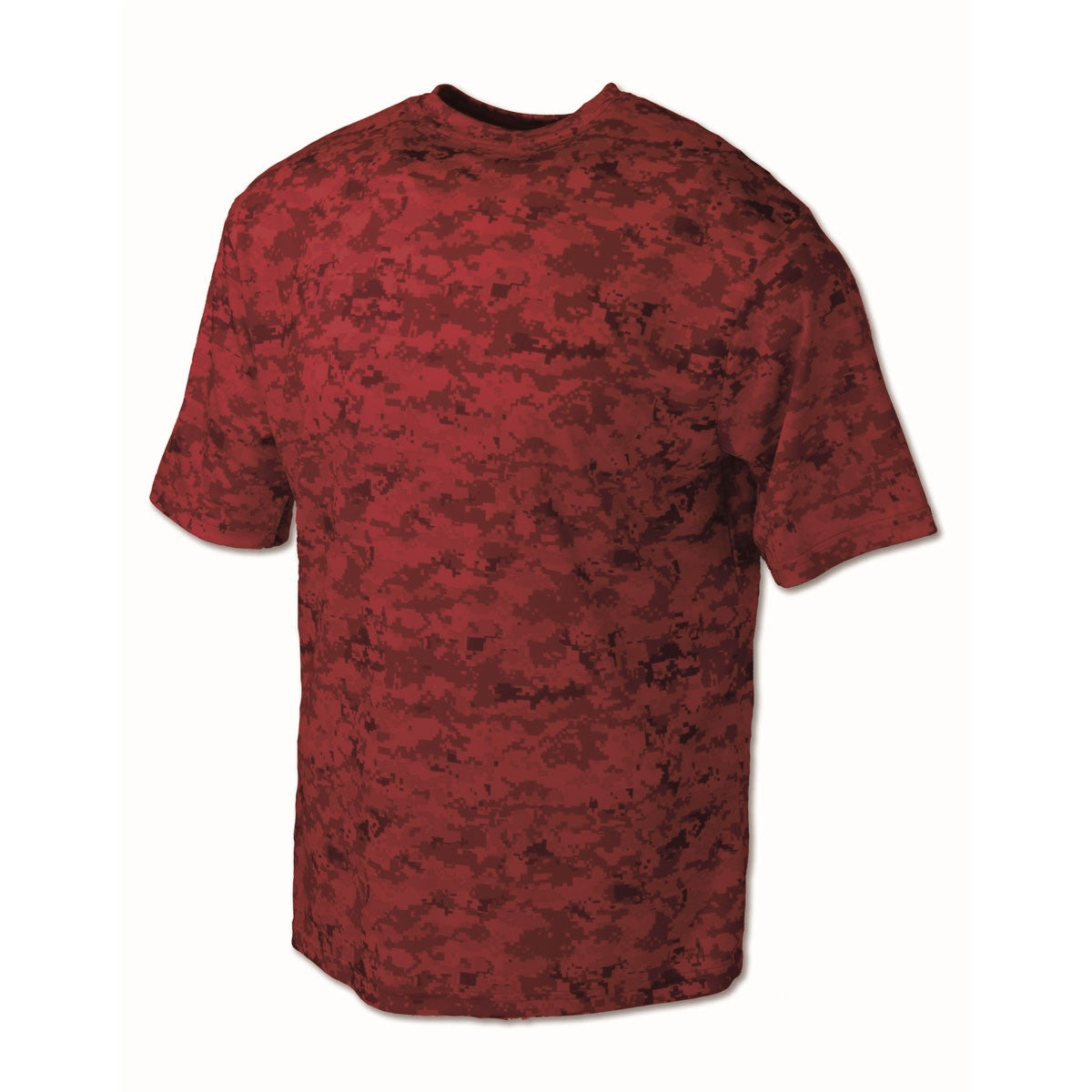 BAW Men's Stunning Maroon Xtreme Tek Digital Camo Short Sleeve Shirt