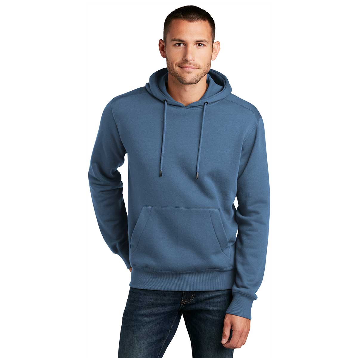 District Men's Maritime Blue Ideal-Weight Fleece Hoodie
