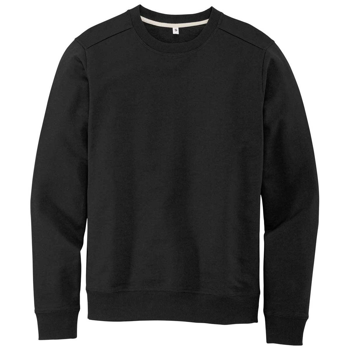 District Men's Stylish Black Re-Fleece Crew