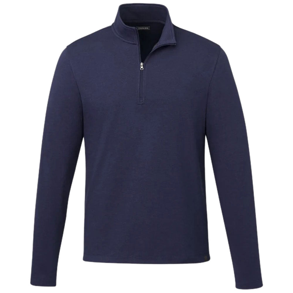 Elevate Men's Stunning Vintage Navy Rigi Eco Knit Quarter Zip - Order Now!