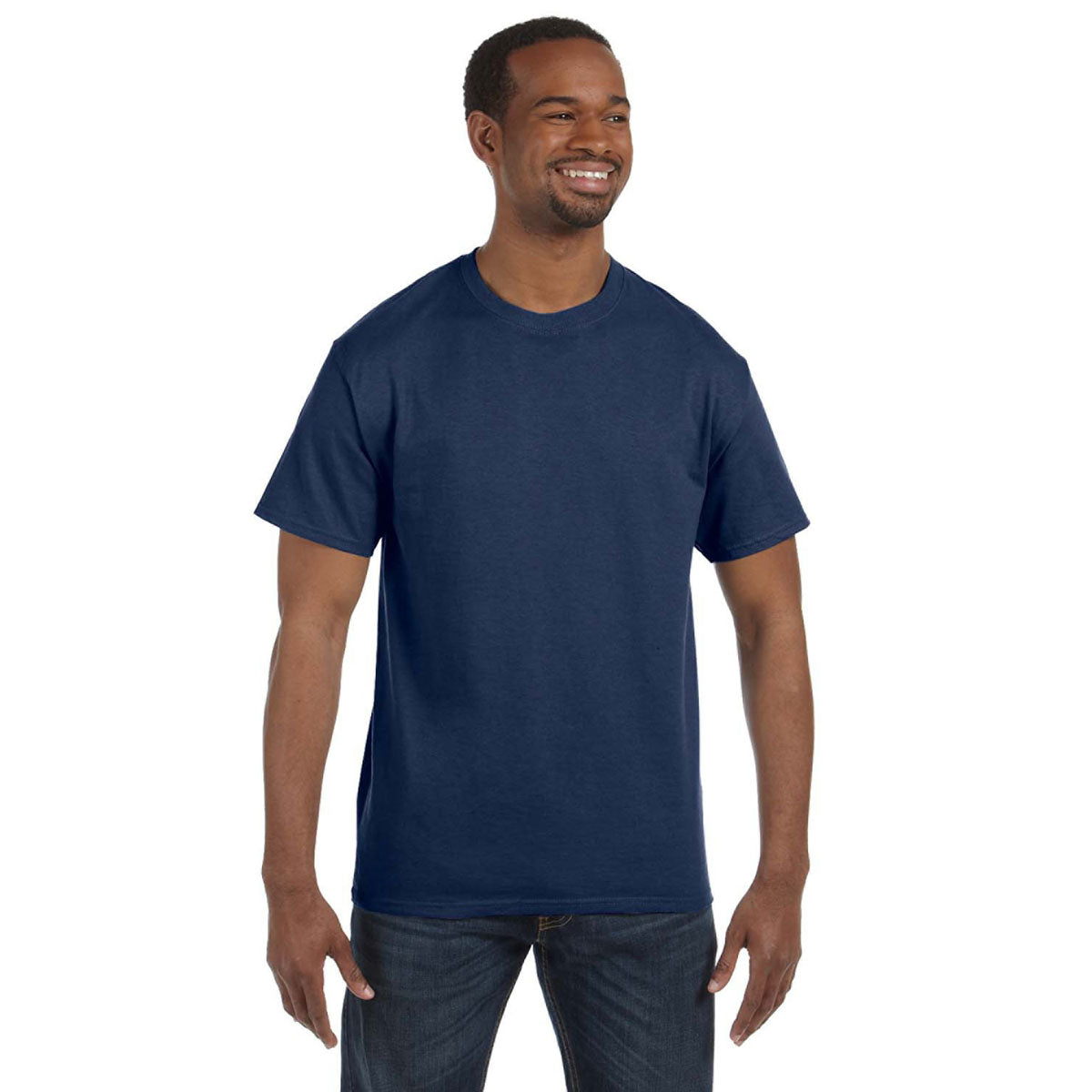 Jerzees Men's Dri-Power Vintage Heather Navy Active T-Shirt: Elevate Your Gym Sessions!