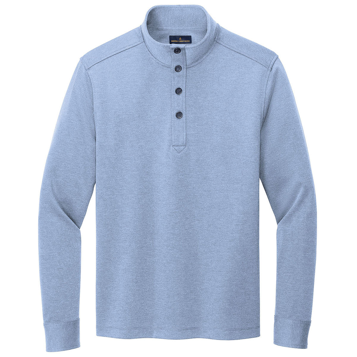 Brooks Brothers Men's Aegean Blue Heather Mid-Layer Stretch Half Zip - A Stylish Essential