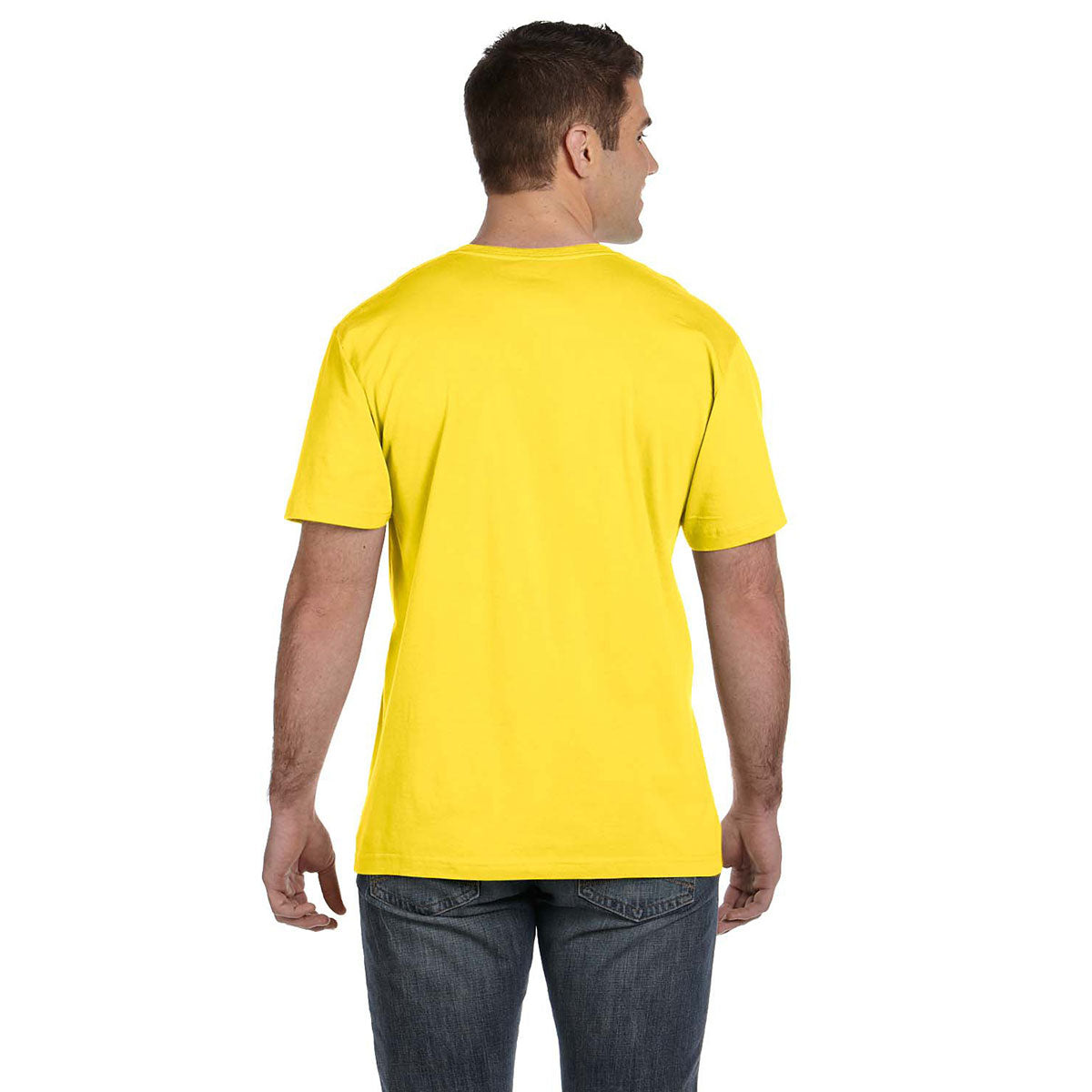 LAT Men's Vibrant Yellow Fine Jersey T-Shirt - Ideal for Brand Promotion