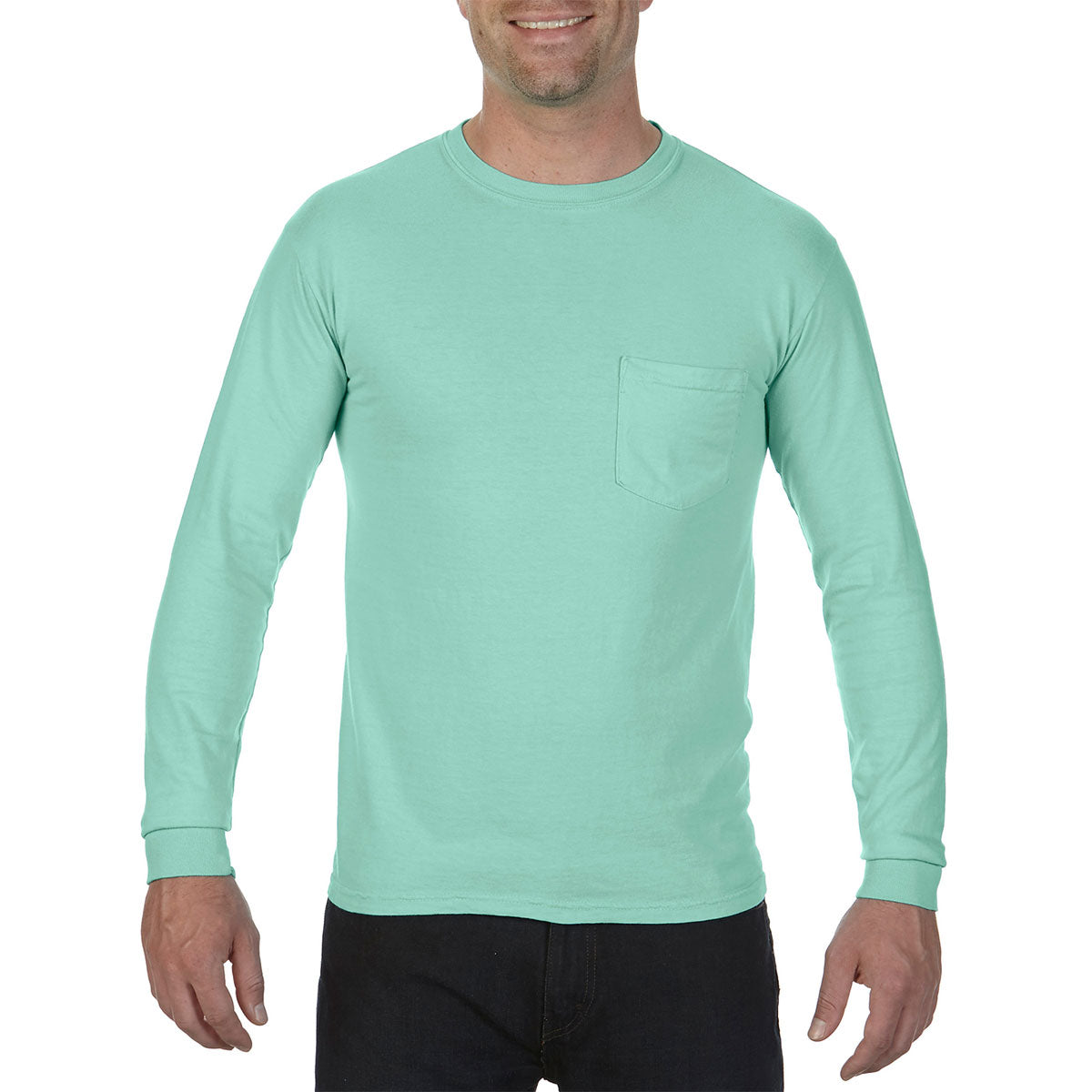 Comfort Colors Men's Island Reef 6.1 Oz Long-Sleeve Pocket T-Shirt: Ideal for Company Events