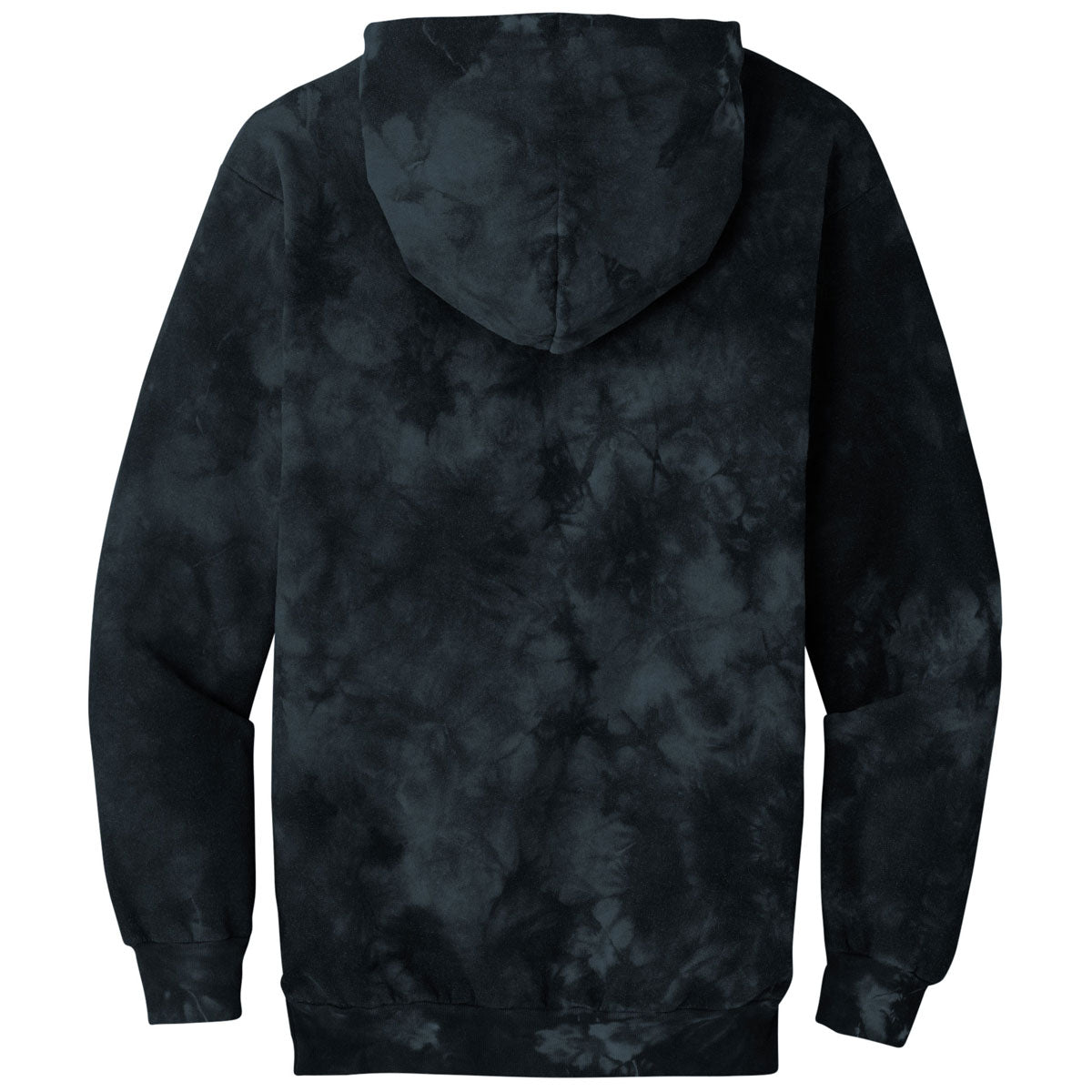 Port & Company Men's Stunning Black Crystal Tie - Dye Pullover Hoodie