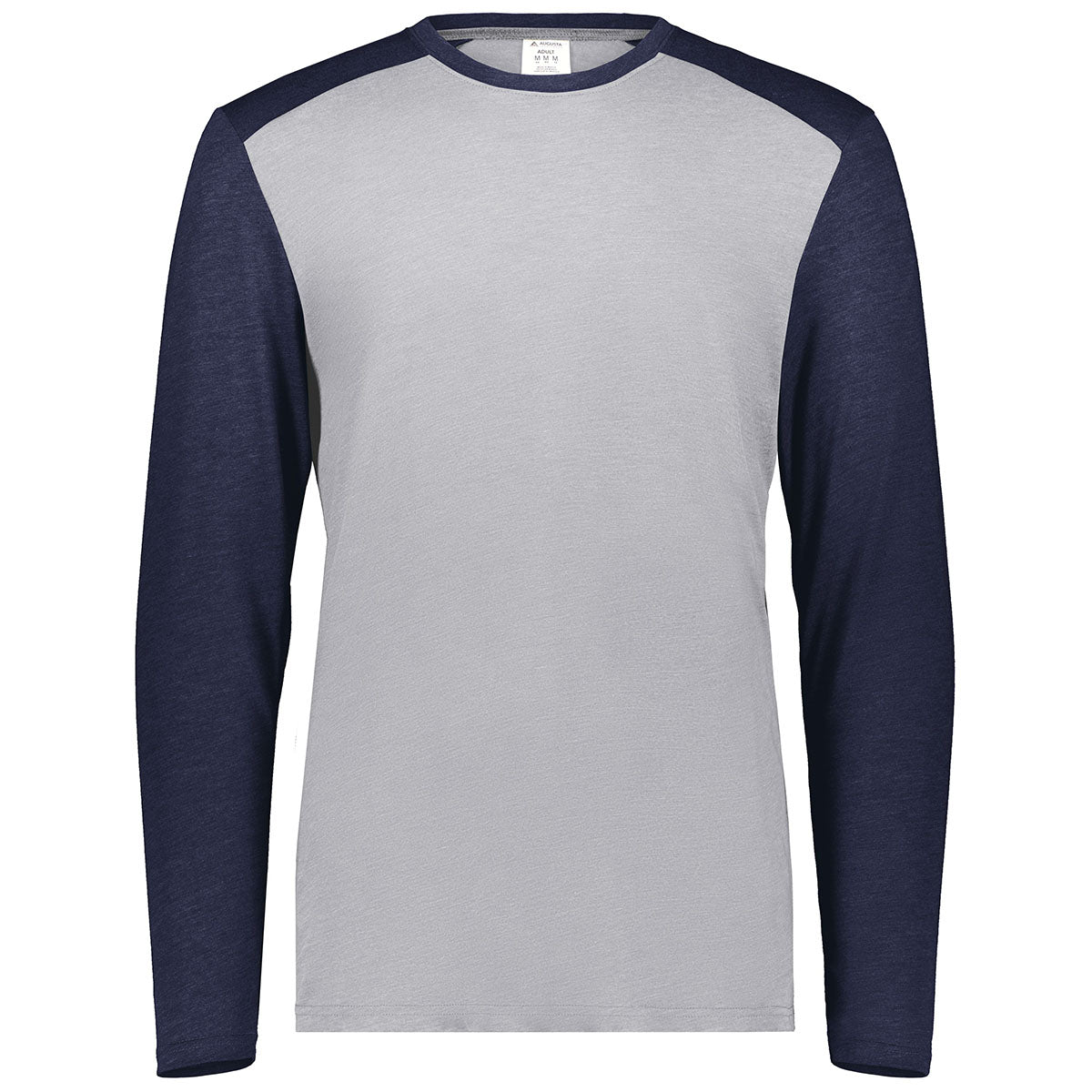 Augusta Sportswear Men's Grey Heather/Navy Heather Gameday Vintage Long Sleeve Tee