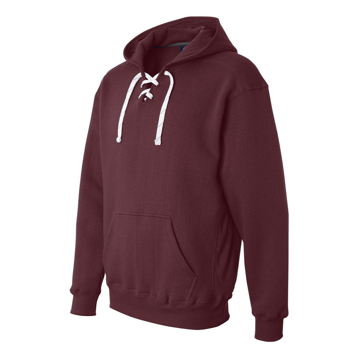 J. America Men's Maroon Sporty Lace Hooded Sweatshirt - A Must - Have for Active Professionals