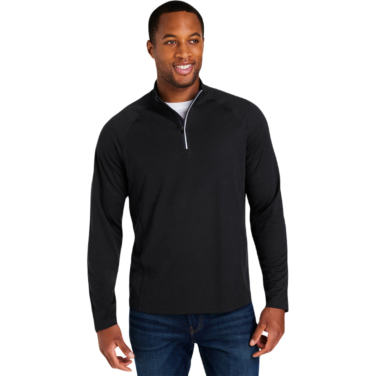 Core 365 Men's Stylish Black/Carbon Origin Performance Pique Quarter Zip