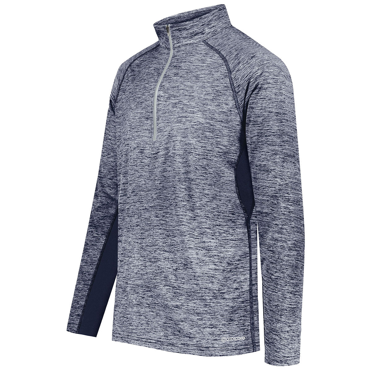 Holloway Men's Navy Heather Electrify Coolcore 1/2 Zip Pullover - Ideal for Corporate Events