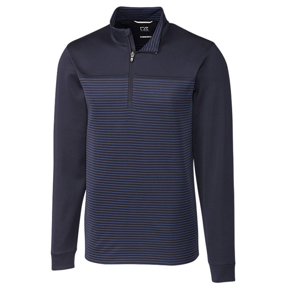 Cutter & Buck Men's Liberty Navy DryTec Traverse Stripe Half-Zip: A Stylish Corporate Gift