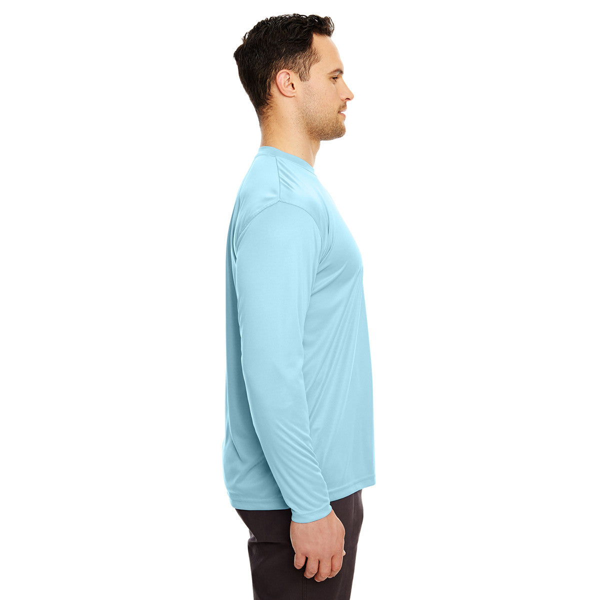 UltraClub Men's Ice Blue Cool & Dry Long-Sleeve Performance T-Shirt - The Ultimate Sports Essential