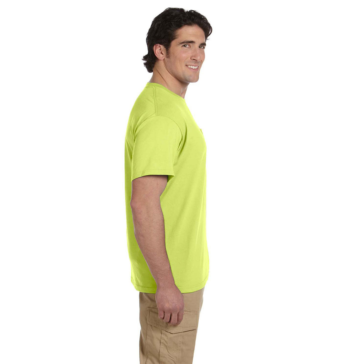 Jerzees Men's Safety Green Dri-Power Active Pocket T-Shirt: A Must-Have Casual Top!