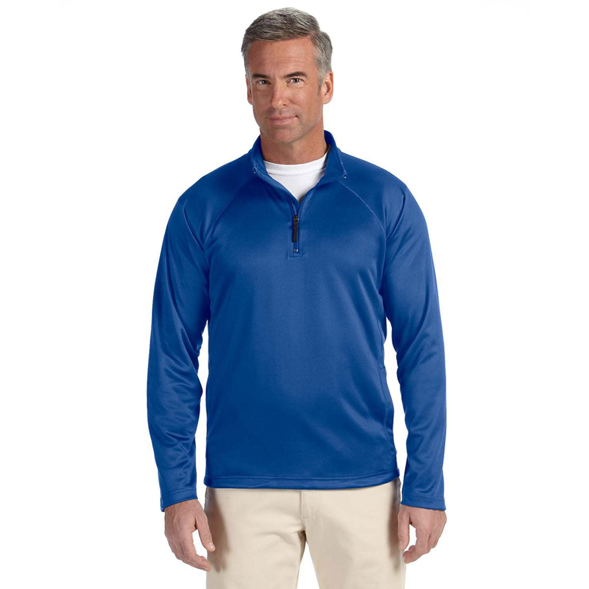 Devon & Jones Men's True Royal Stretch Tech-Shell Compass Quarter-Zip: Stylish and Functional Activewear