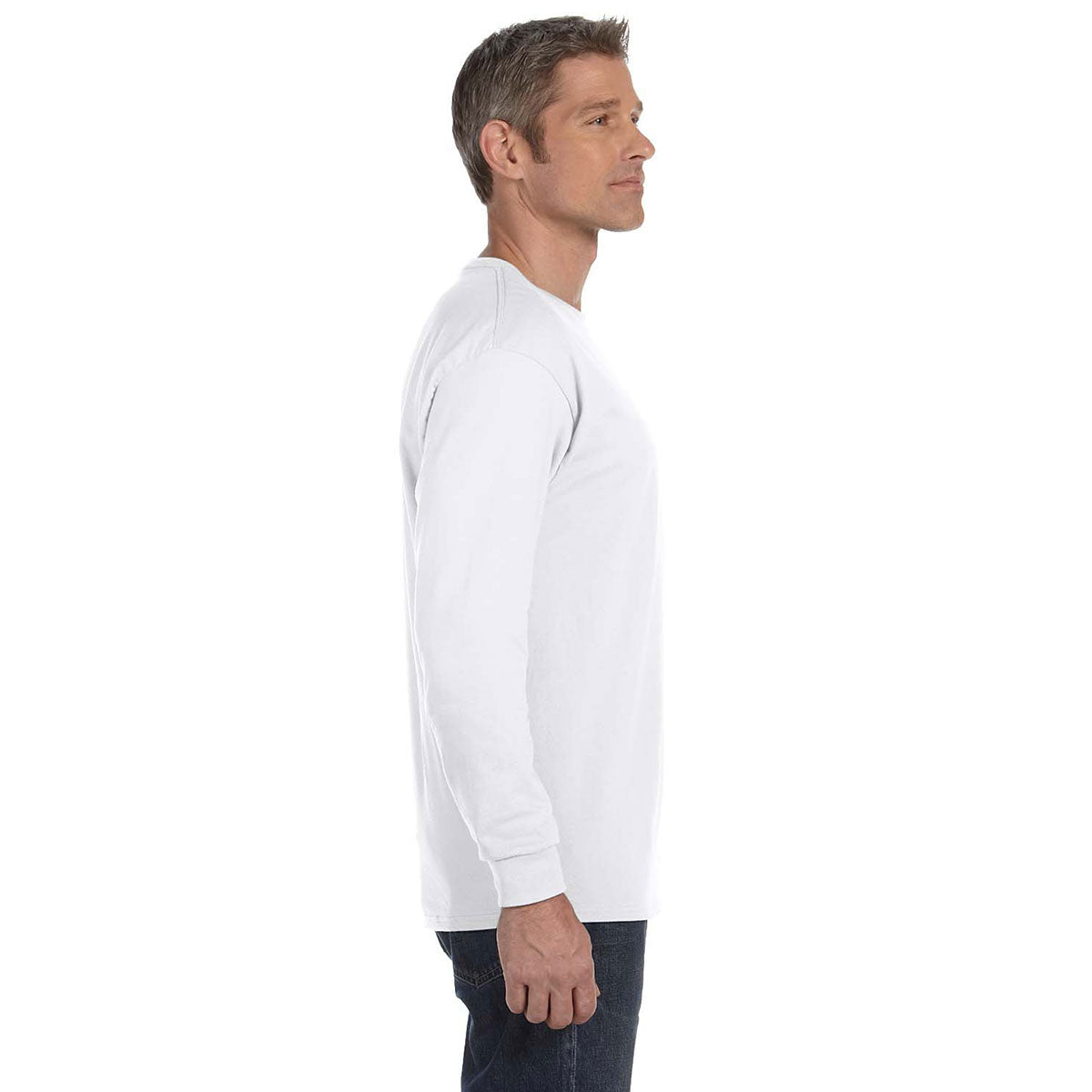 Gildan Men's Premium 5.3 oz. White Long Sleeve T-Shirt