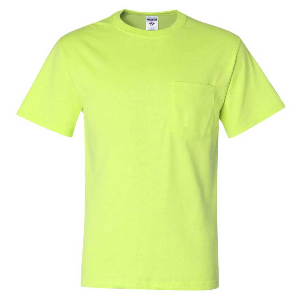 Jerzees Men's Safety Green Dri-Power 50/50 Pocket T-Shirt - The Ultimate Outdoor Essential!