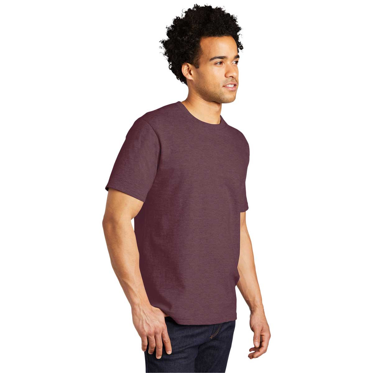 Port & Company Heather Athletic Maroon Bouncer Tee - The Ultimate Screen - Printable Comfort Tee