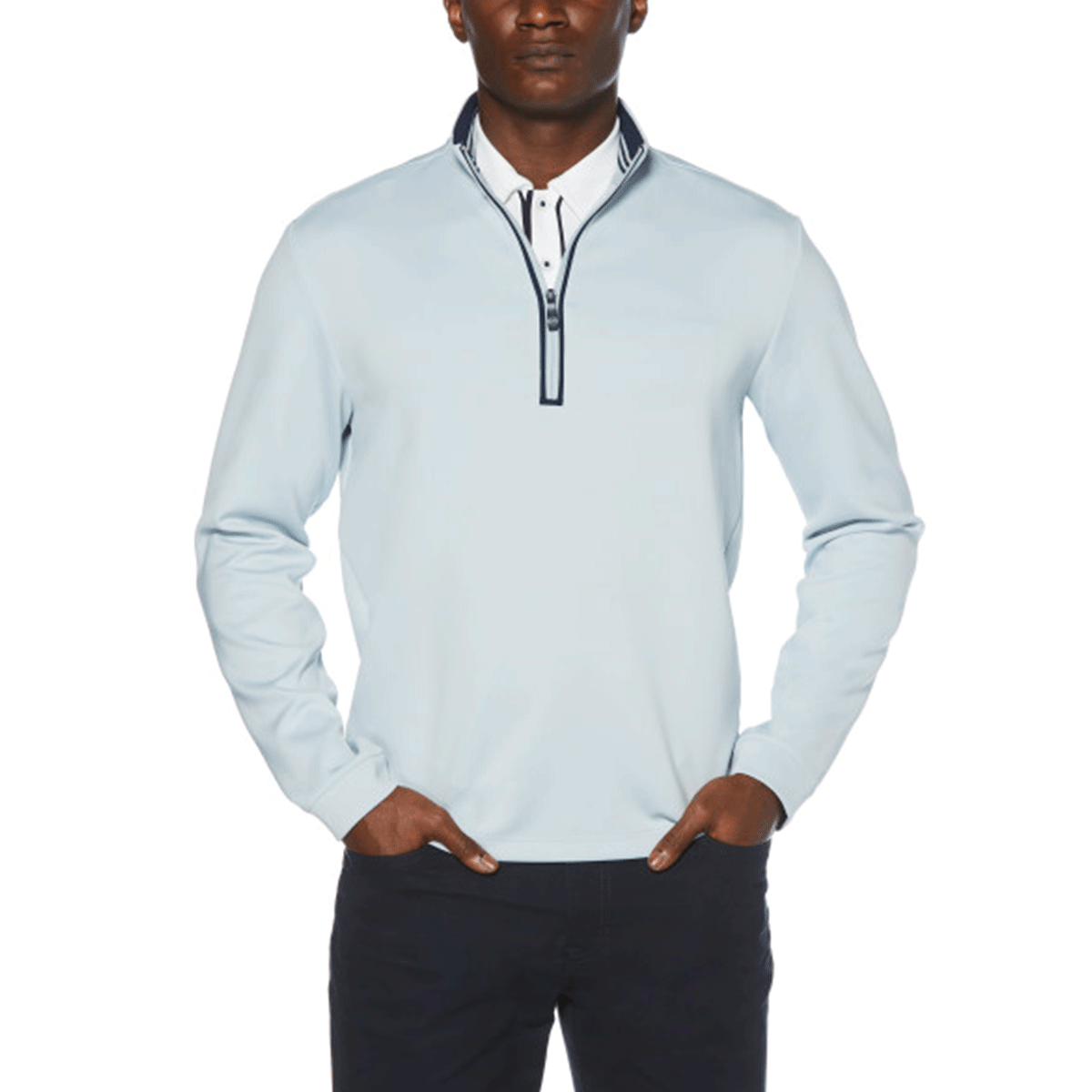Original Penguin Unisex Pearl Blue Clubhouse Mock Pullover - A Classy Essential