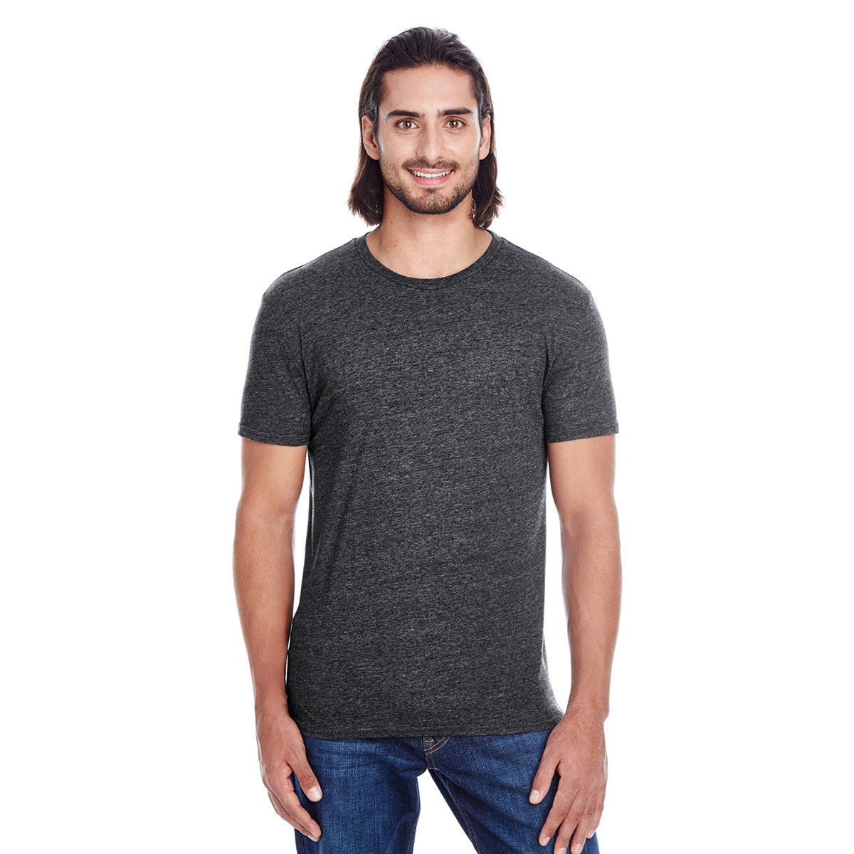 Threadfast Unisex Black Triblend Short-Sleeve T-Shirt - Ideal for Warm Months