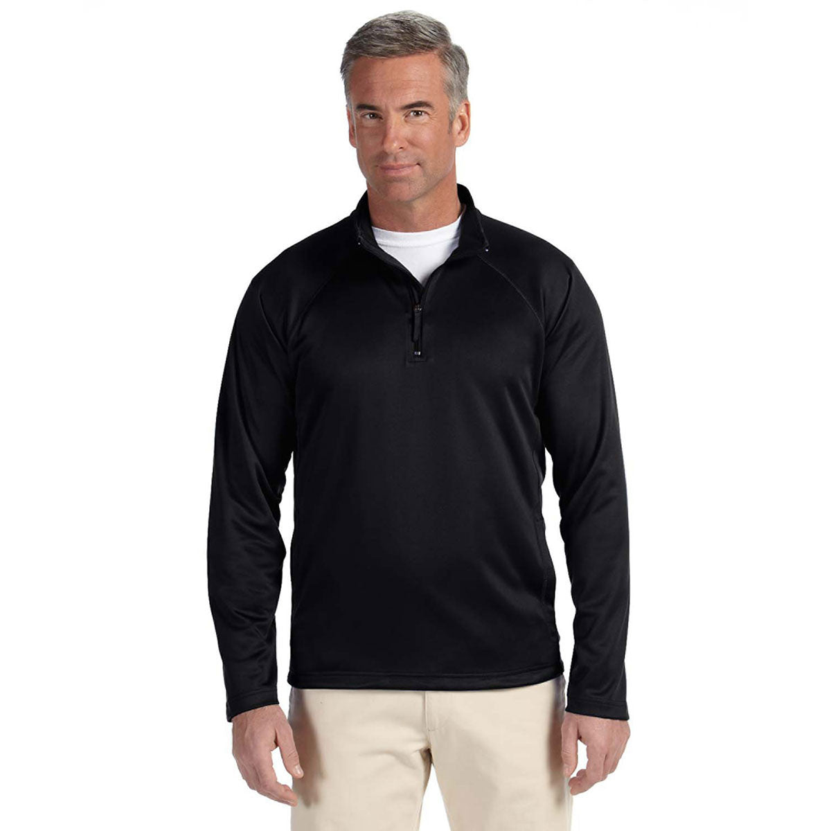Devon & Jones Men's Black Stretch Tech-Shell Compass Quarter-Zip: The Ultimate Activewear