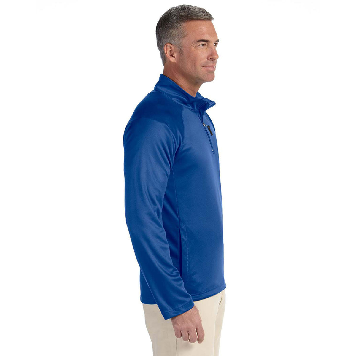 Devon & Jones Men's True Royal Stretch Tech-Shell Compass Quarter-Zip: Stylish and Functional Activewear