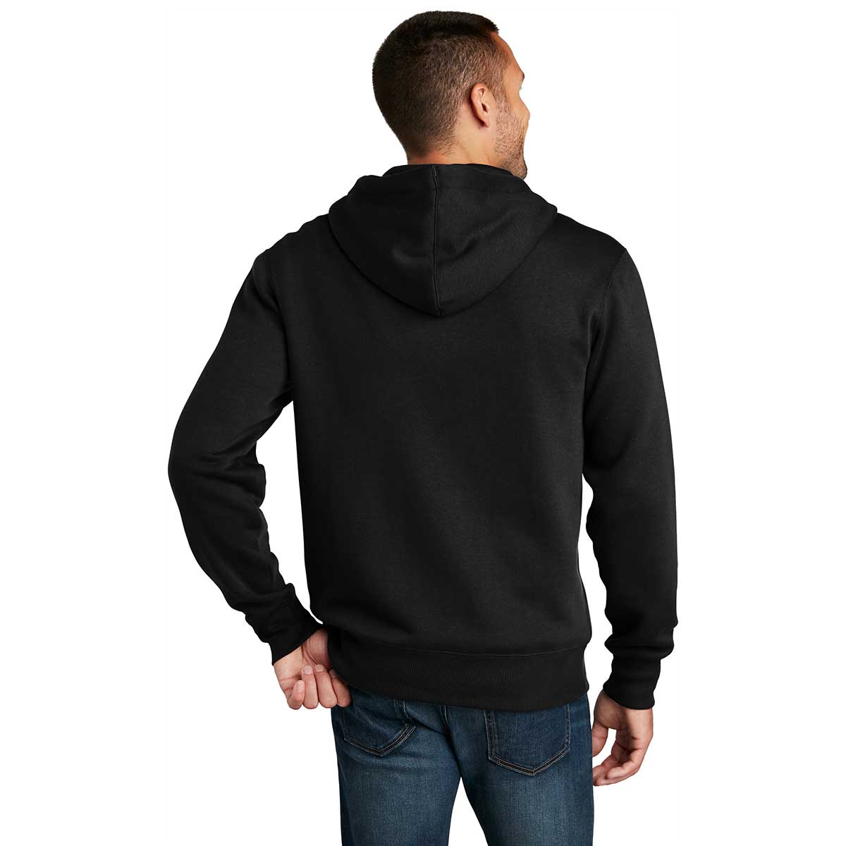 District Men's Jet Black Ideal Weight Fleece Full-Zip Hoodie - A Must-Have!