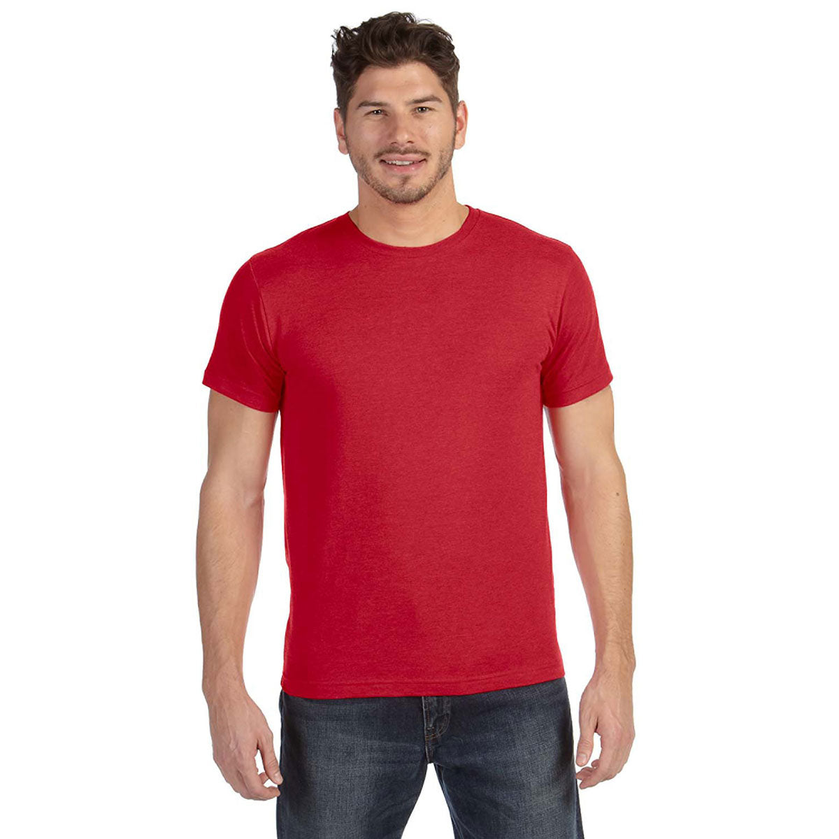 LAT Men's Retro Red Premium Jersey T-Shirt: Ideal for Brand Promotion