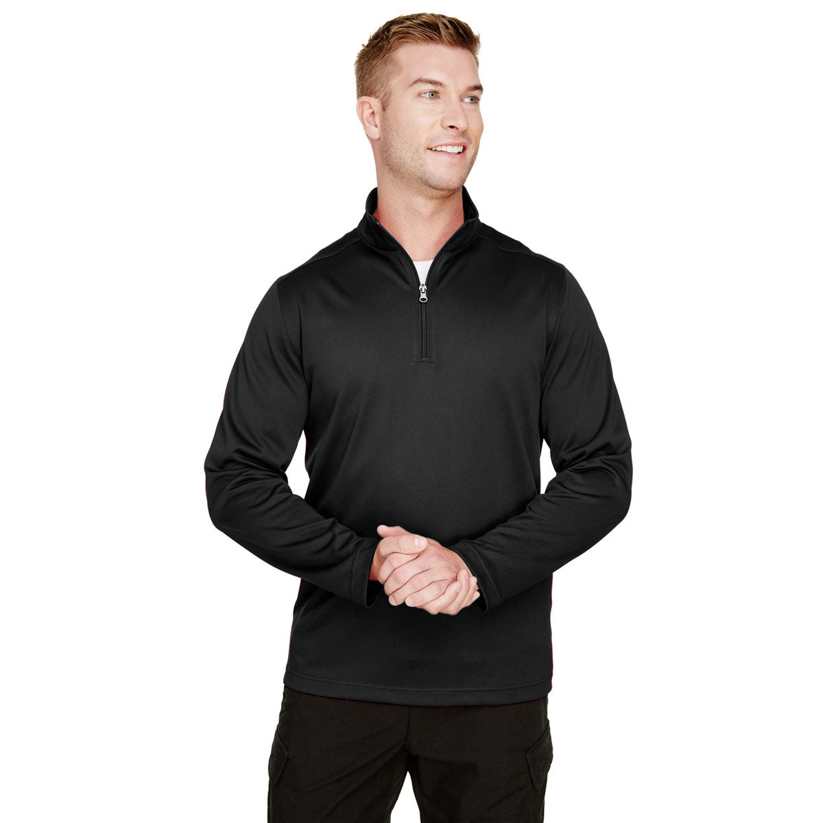 Harriton Men's Black Advantage: The Ultimate Snag - Proof Quarter - Zip