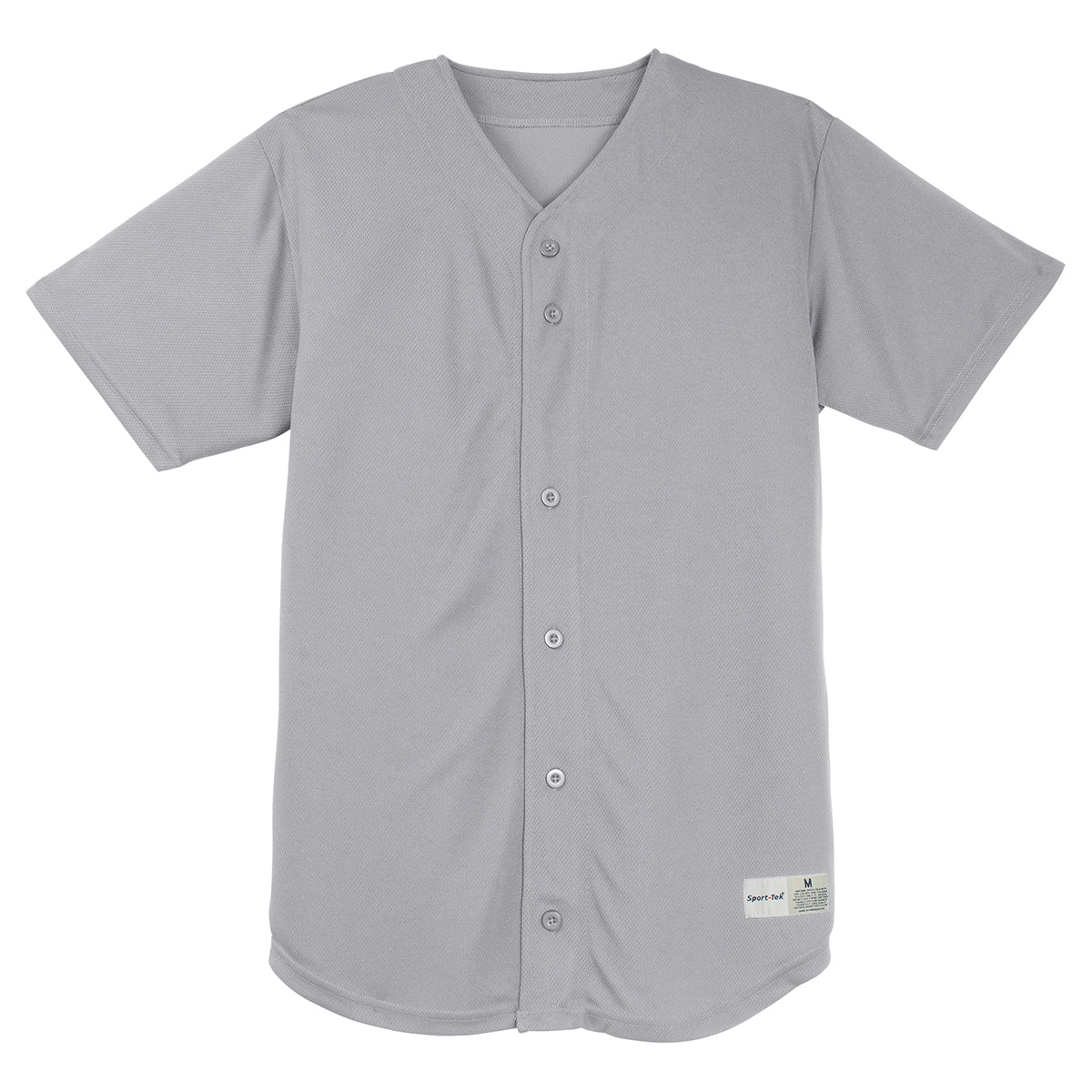 Sport-Tek Men's Stunning Silver PosiCharge Tough Mesh Full-Button Jersey