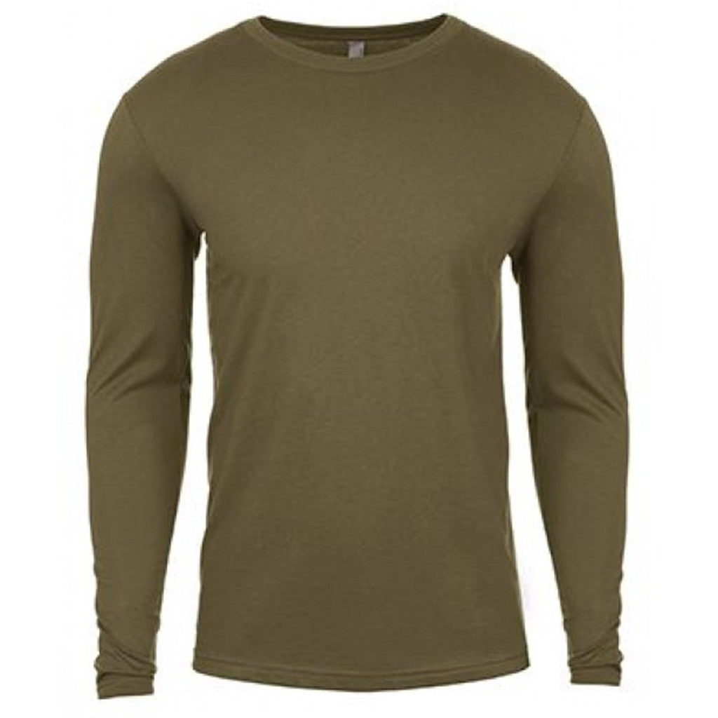 Next Level Men's Military Green Premium Fitted Long-Sleeve Crew Tee: An Unbeatable Classic