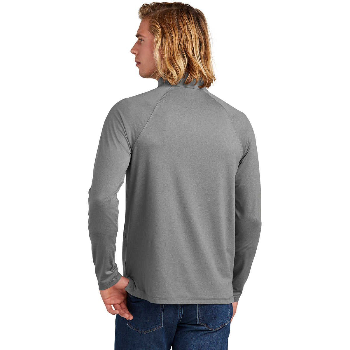 New Era Men's Shadow Grey Heather Power Half Zip - The Ultimate Customizable Activewear