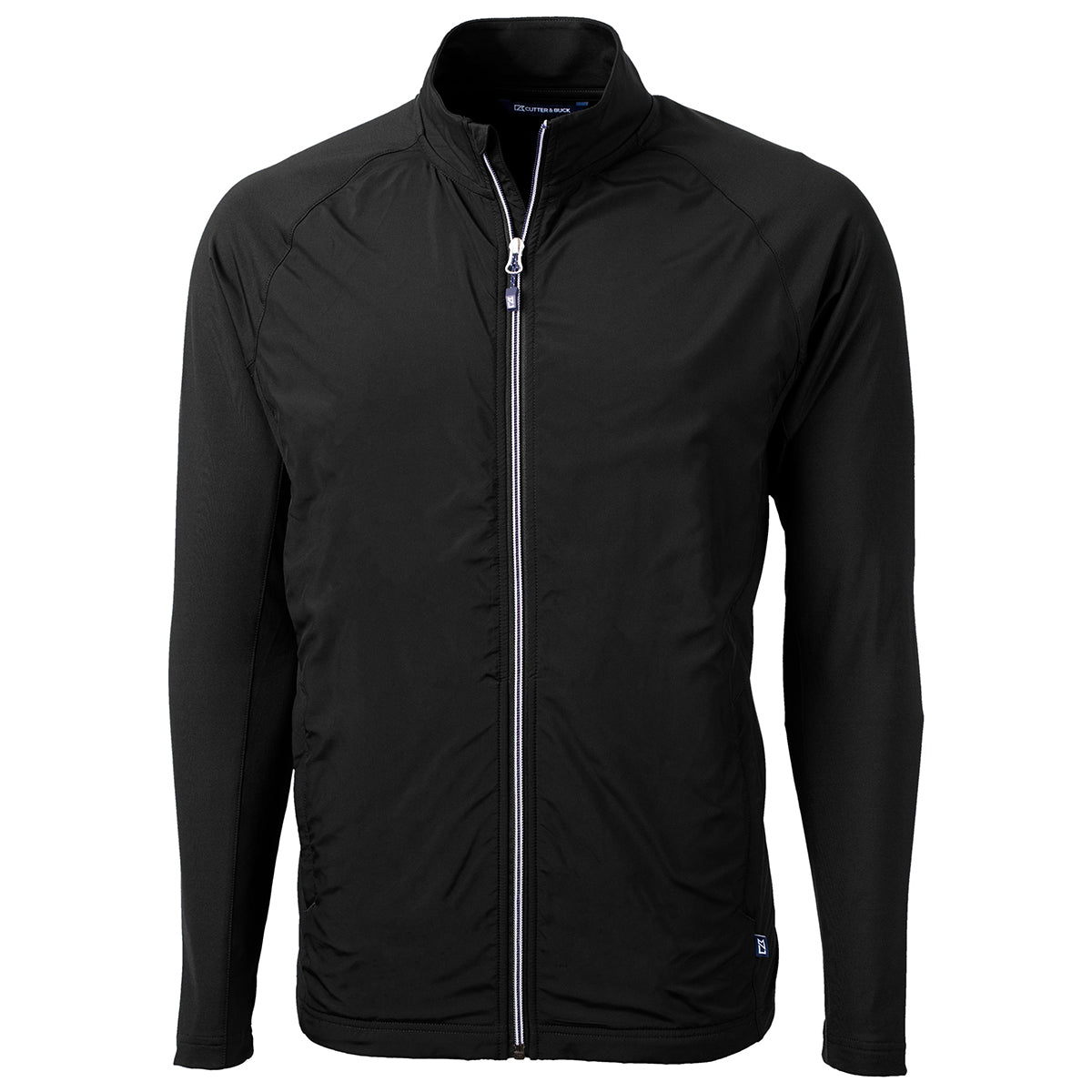 Cutter & Buck Men's Stylish Black Adapt Eco Knit Hybrid Recycled Full Zip Jacket