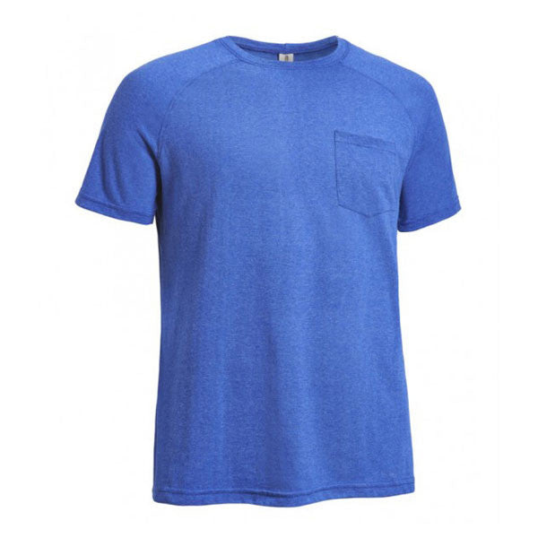 Expert Men's Dark Heather Royal Workman Short Sleeve Raglan Crew - The Ultimate Men's Tee