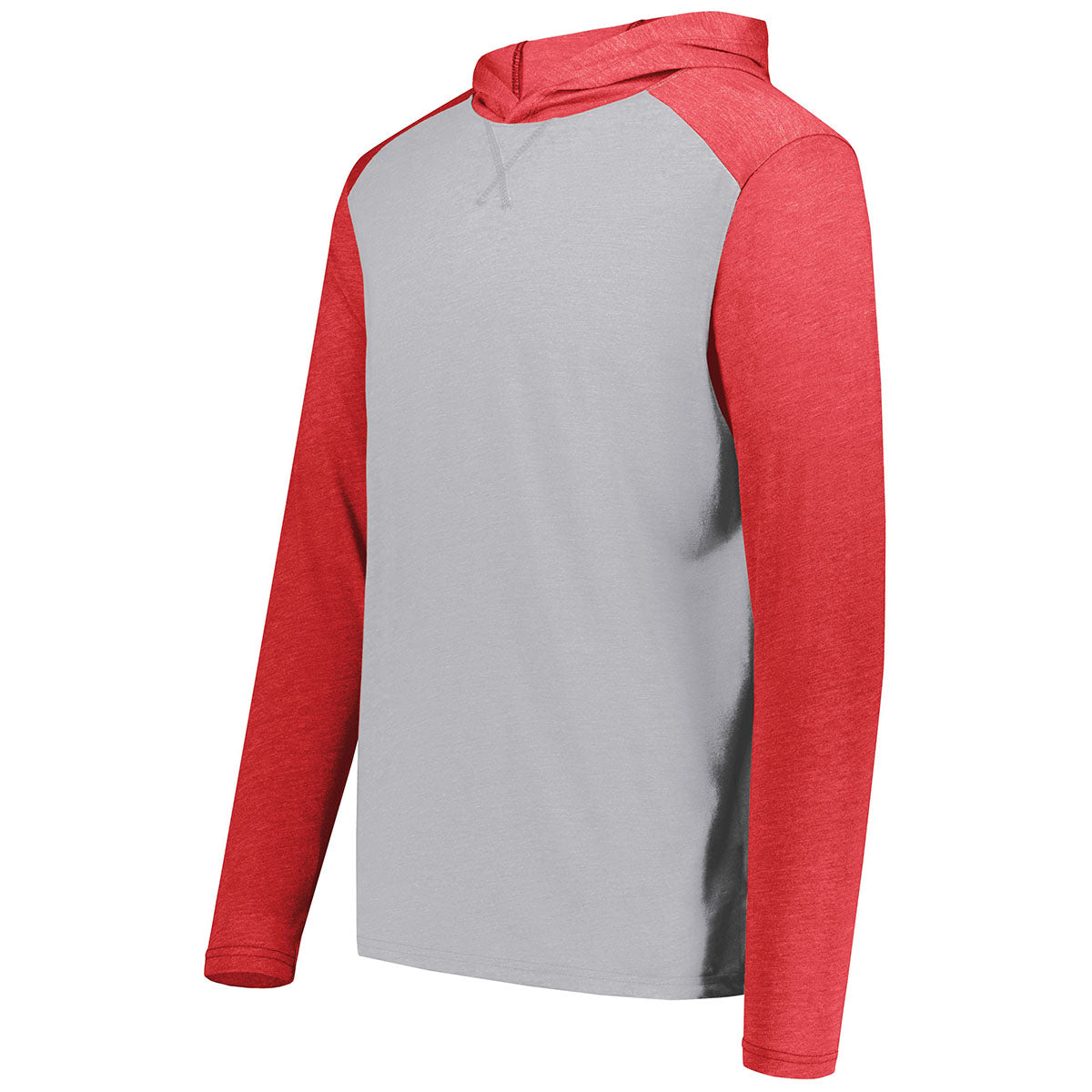 Augusta Sportswear Men's Gameday Vintage Hoodie in Grey & Scarlet Heather