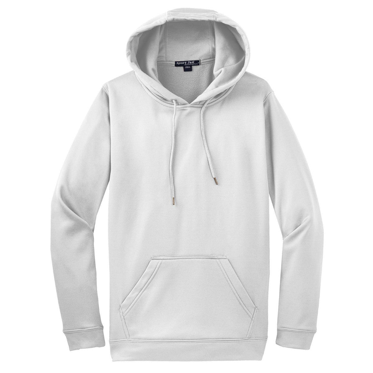 Sport-Tek Men's Premium White Sport-Wick Fleece Hooded Pullover