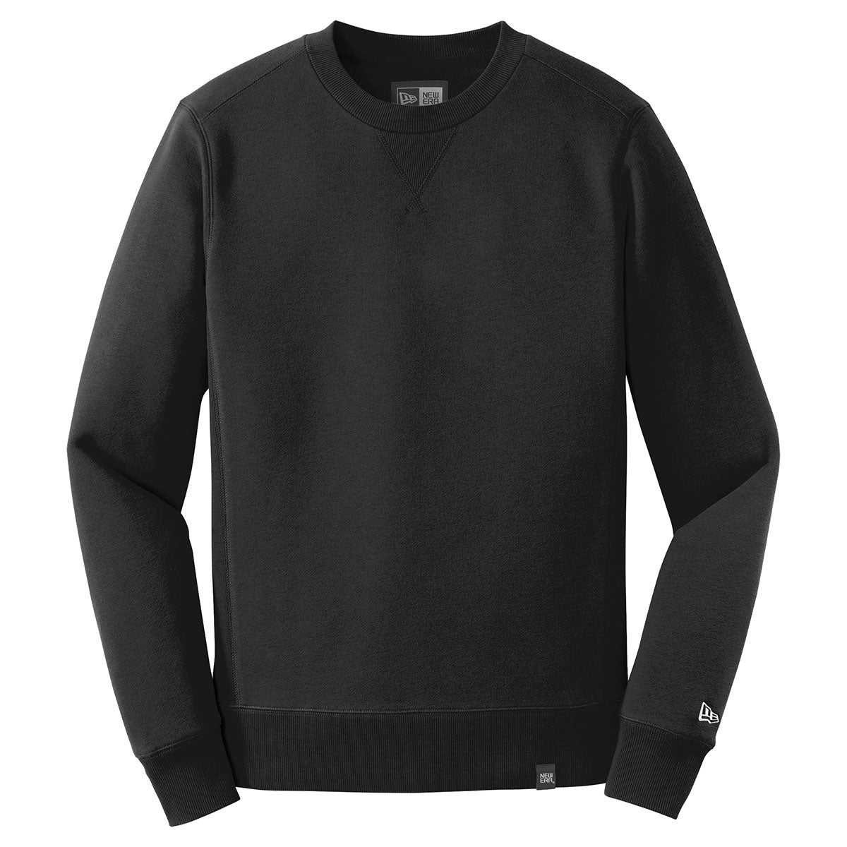 New Era Men's Stylish Black French Terry Crew Neck Sweatshirt