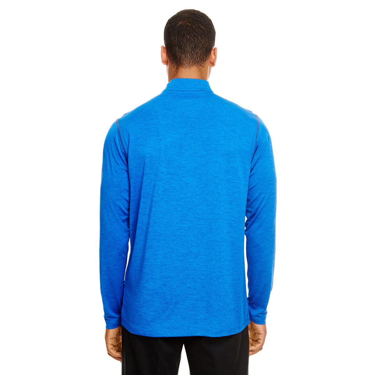 Core 365 Men's True Royal Heather/Carbon Kinetic Performance Quarter Zip - Ideal for Cold-Weather Runs!