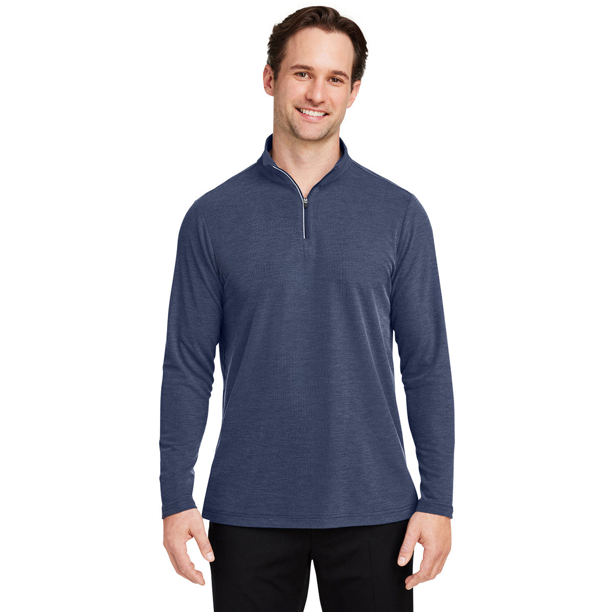 Core 365 Men's Classic Navy Heather Fusion ChromaSoft Pique Quarter-Zip: The Ultimate Work and Play Top