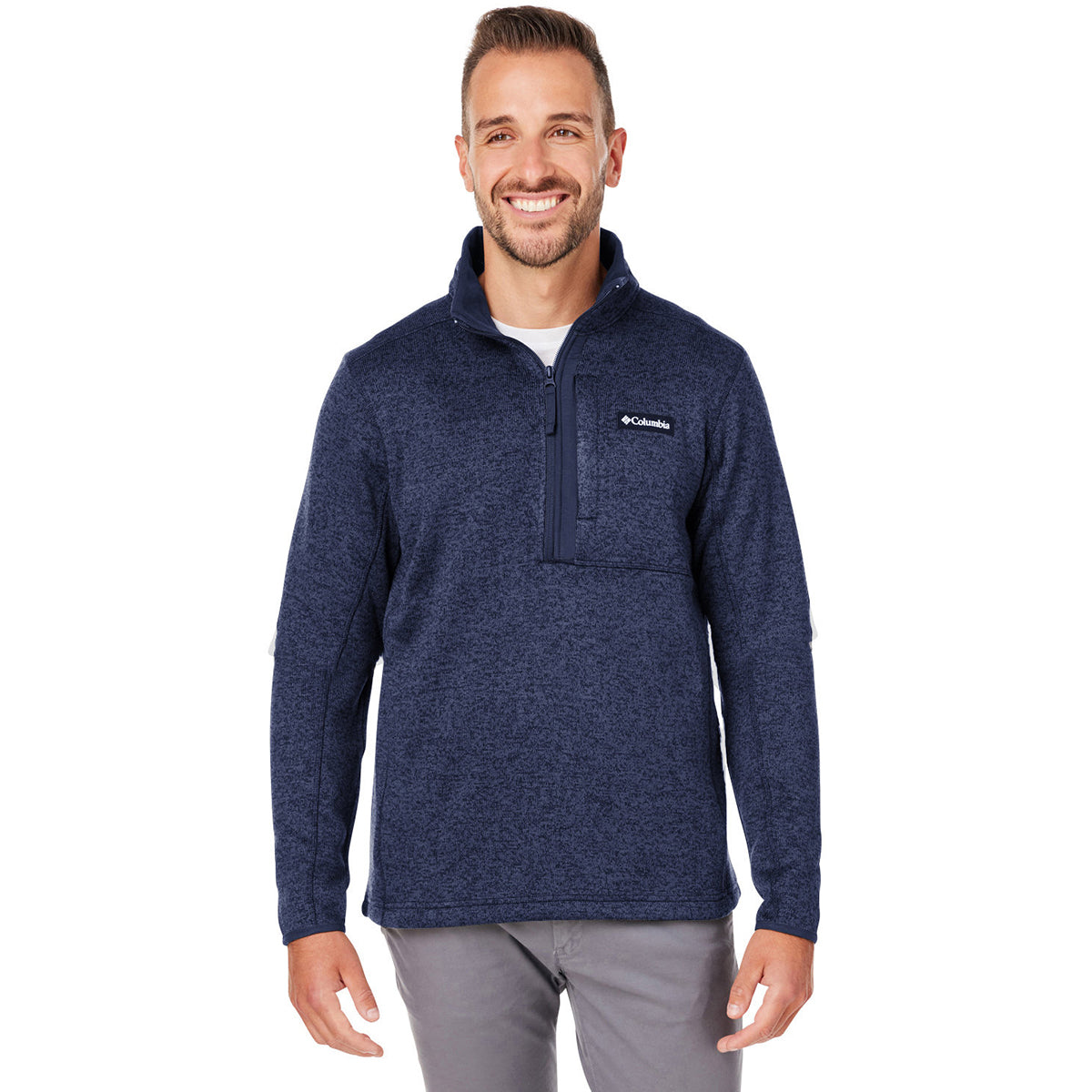 Columbia Men's Collegiate Navy Sweater Weather Half-Zip - Customizable Style!