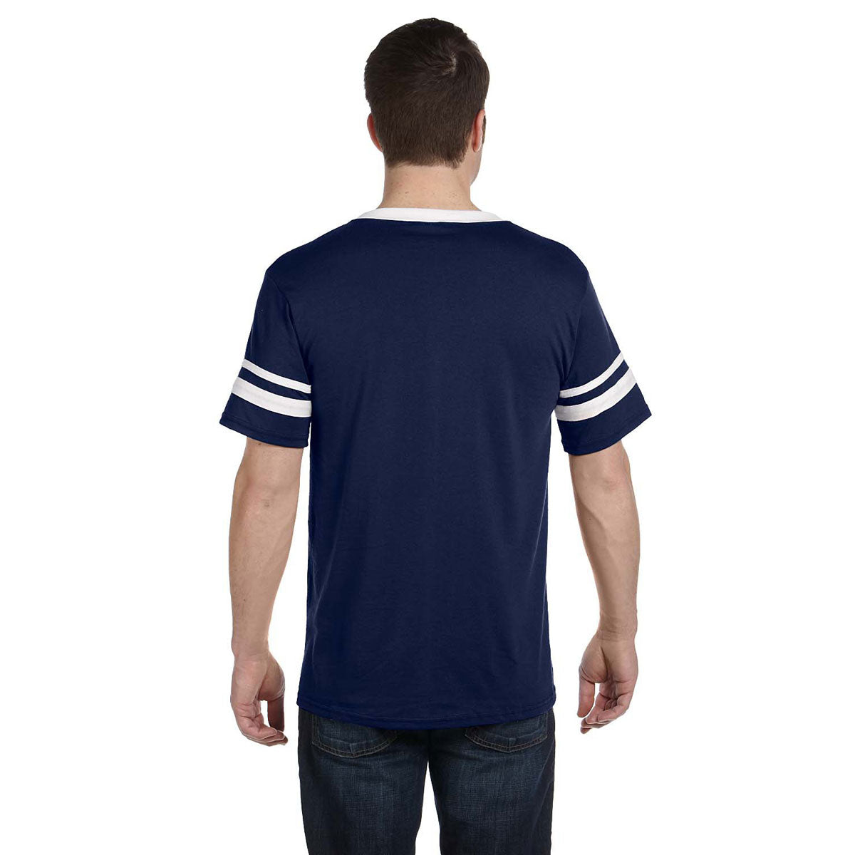 Augusta Sportswear Men's Navy/White Sleeve Stripe Customizable Jersey
