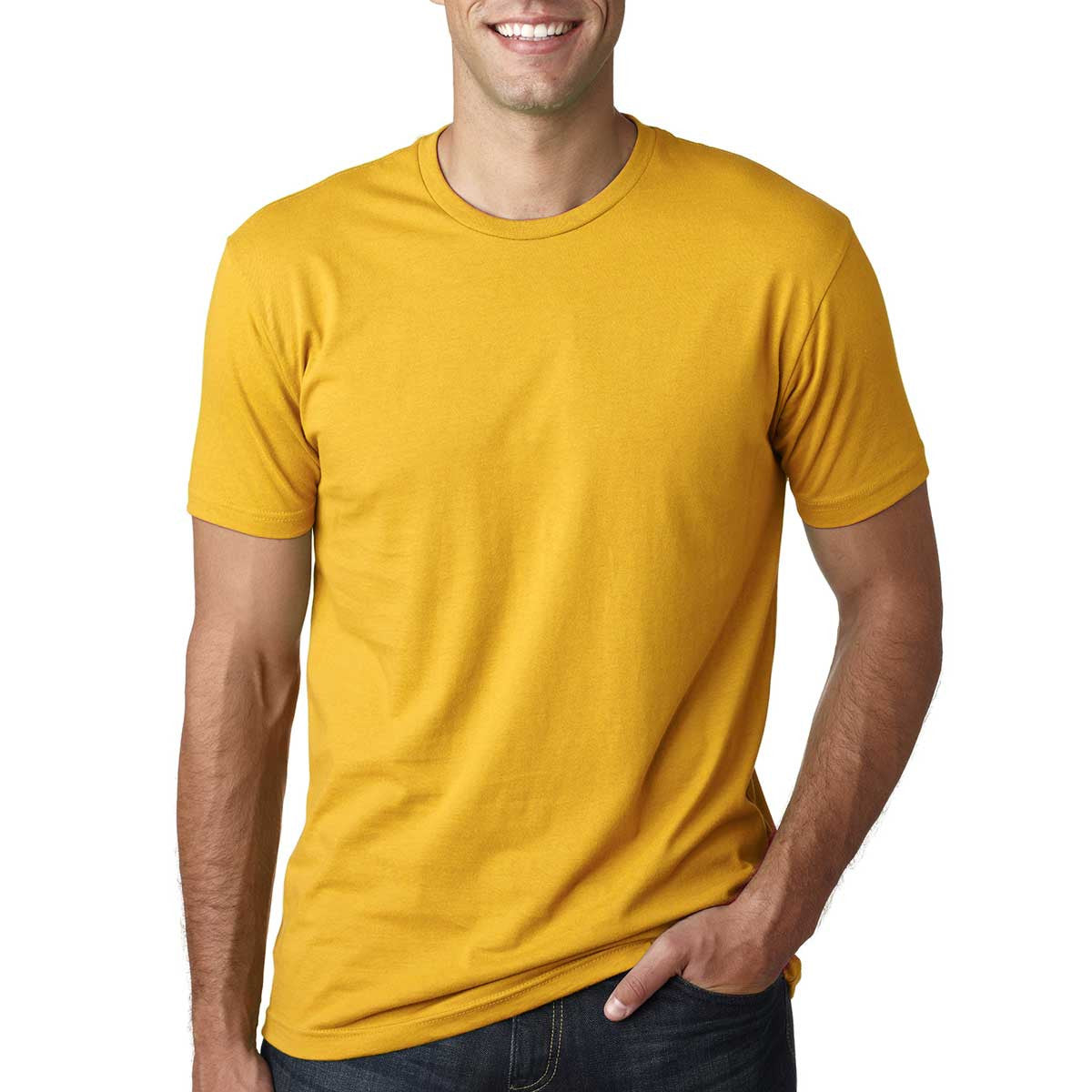 Next Level Men's Gold Premium Fitted Short-Sleeve Crew - Elevate Your Style!