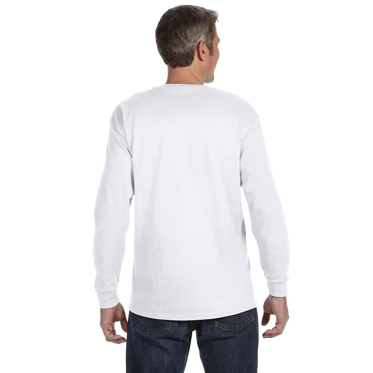 Gildan Men's Premium 5.3 oz. White Long Sleeve T-Shirt