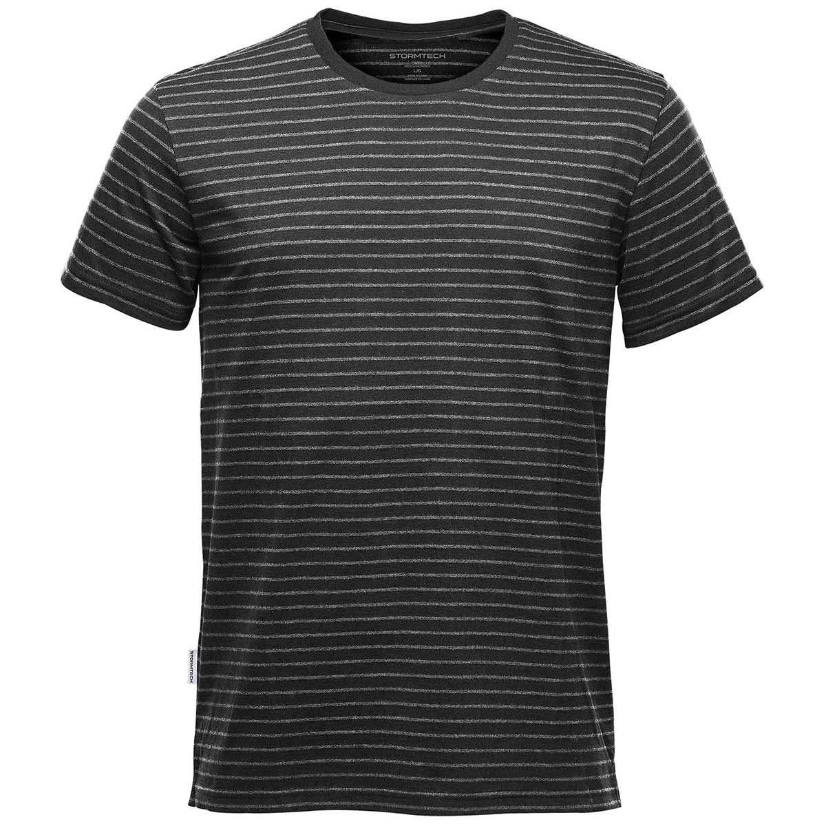 Stormtech Men's Stylish Black/Grey Heather Railtown Crew Neck Tee