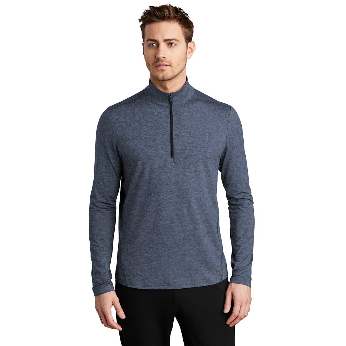 OGIO Men's Stunning Blue Indigo Heather Endurance Force Quarter Zip - Ideal for Gym & Outdoor