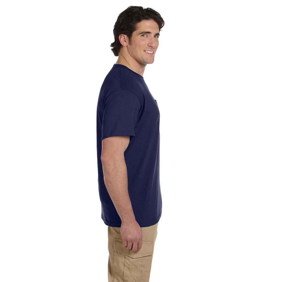 Jerzees Men's Navy Dri-Power Active Pocket T-Shirt - 5.6 Oz
